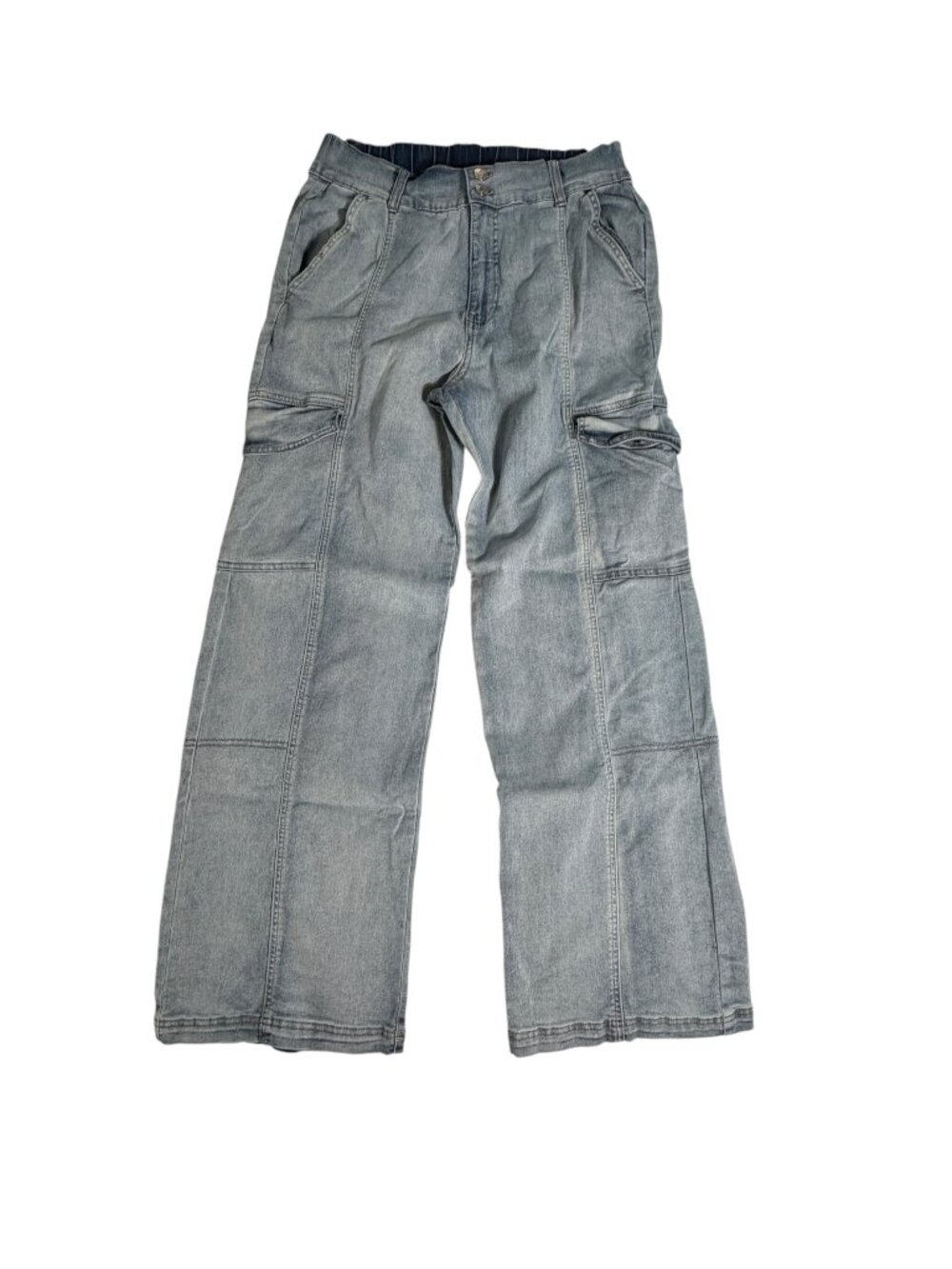 YMI Jeans Light Blue Cargo Jeans, Size XL (16-18)